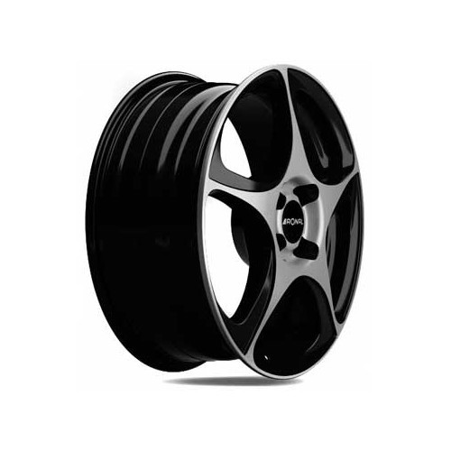 RONAL R53 Matte black, Polished side wheel rims, 16 inches 4 x 100 ET 38 - UL20165