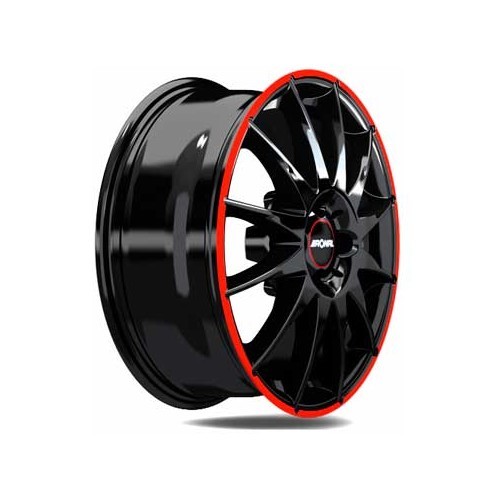 RONAL R54 MCR wiel Zwart glans / Rode rand 15 inch 4 x 100 ET 38 - UL20190