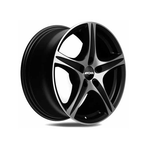 RONAL R56 Matte black, Polished side wheel rims, 17 inches 5 x 100 ET 37 - UL20305