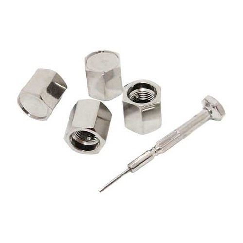  Chrome "Anti-theft" valve caps - set of 4 - UL30800 