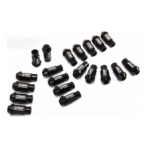 Set of 20 black aluminum open nuts - UL31002