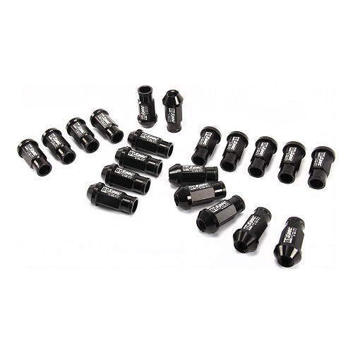 Set of 20 black aluminum open nuts - UL31002