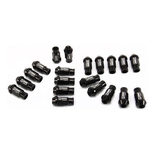 Set of 20 black aluminum open nuts