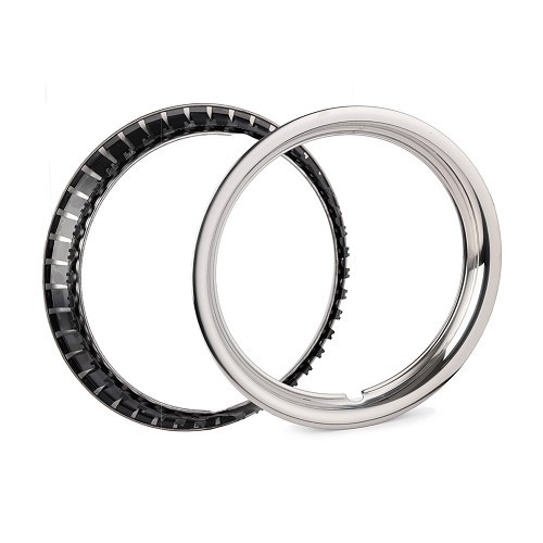 15" polished stainless steel bezels - set of 4 - UL40015