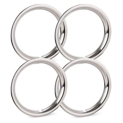 15" polished stainless steel bezels - set of 4