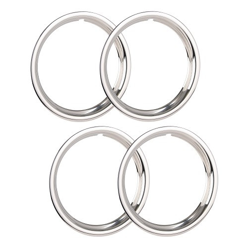 16" polished stainless steel bezels - set of 4