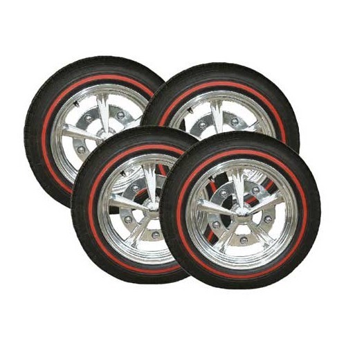 Pletinas finas rojas para llantas de 16" - 4 piezas - UL40316K