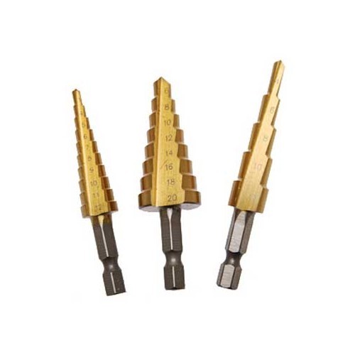  3-piece HSS Step Drill Set, 3-20 mm - UO09004 