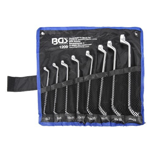  8-piece "Deep Crank" Double-Ring Spanner Set, 6x7-20x22 mm - UO09008 