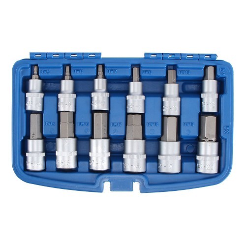 12-piece Bit Socket Set Internal Hexagon, 1/2"