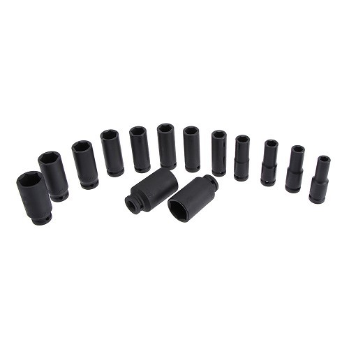 Tomadas de impacto 14 peças de 10 a 32 mm - 1/2". - UO10013