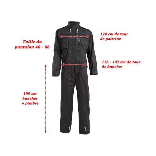 Racing style work overalls - XL - black