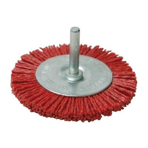  Circular nylon brush on shaft - 75mm - UO12478 