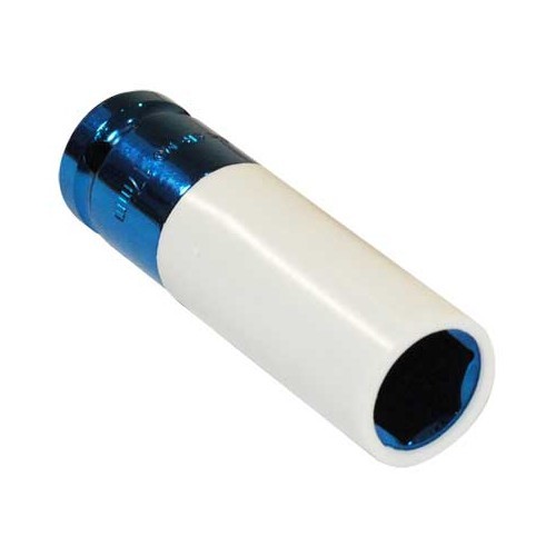 17 mm impact socket with 1/2" T-bar, Nylon handle in order not to damage your wheel rims