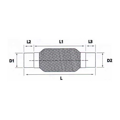 Flexible, stainless steel pipe for exhaust connector 45 <=>45 mm - UO20202