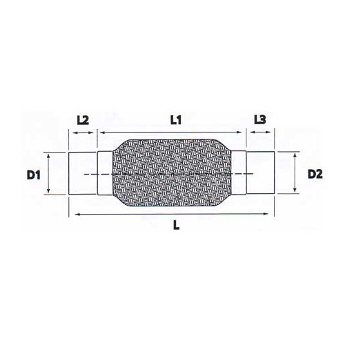 Tubo flexible de acero inoxidable para racor de escape de diámetro 51 <=> 51 mm - UO20218