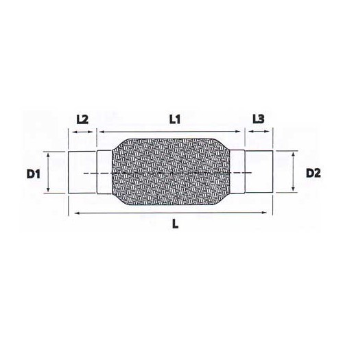 Flexibler Schlauch aus rostfreiem Stahl für Auspuffanschluss Durchmesser 48 <=> 48 mm - UO20230