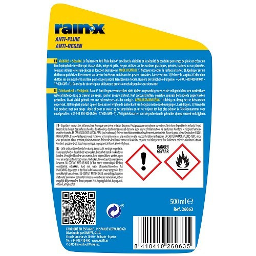 Anti-buée RAIN-X - en spray - 500ml - UO20332 