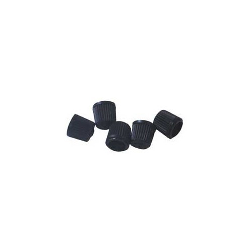 Black plastic valve caps - per 5