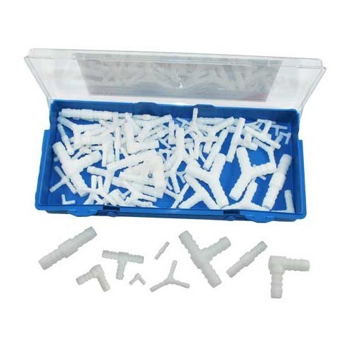 Box of plastic hose fittings - 100 pices