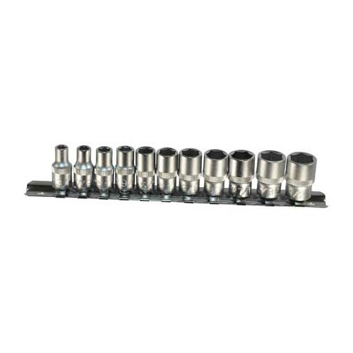  Socket set - maten in inches - 11 stuks - zeshoekig - UO69135 