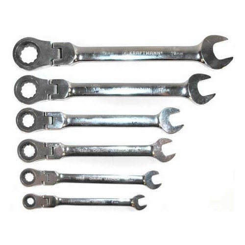 Set of ratchet wrenches - 8 to 19 mm - 6 pieces - UO70850