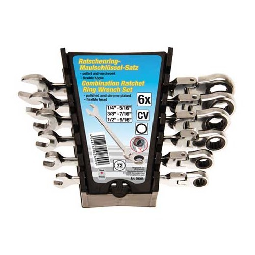 Ratchet spanner set - sizes in inches - 6 pieces - UO70852