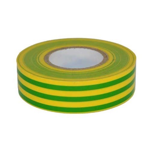 Roll of fire-retardant adhesive tape - green/yellow - 20 m - UO95003