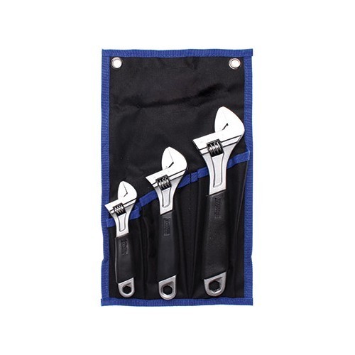 Set of 3 adjustable wrenches