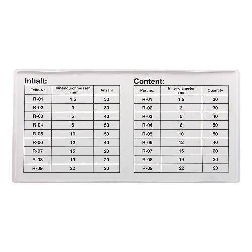 Assortiment van 300 circlips in "E"-vorm - UO99893