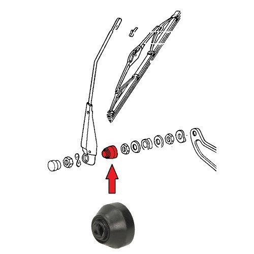 1 Wiper arm base with threaded axes for OldBeetle 08/69 -> 1979