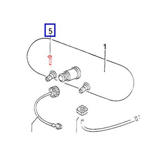 2 fastening pins for the washer fluid bottle for a 68 Beetle-> - VA01305