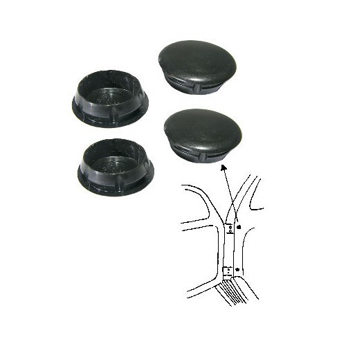 Black hinge screw cap for Volkswagen Beetle 61-> (4) - VA131154