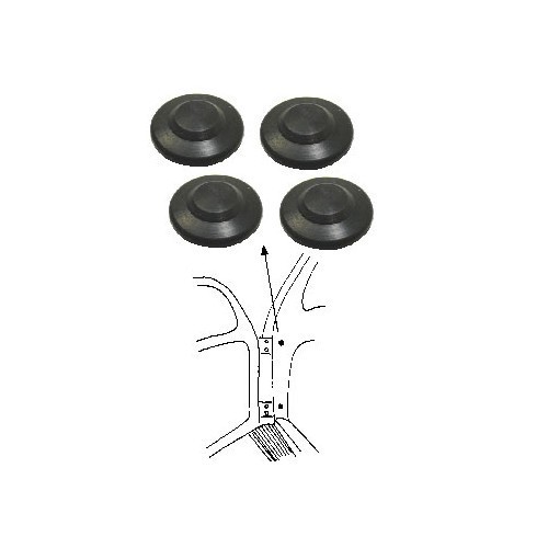 Tapas para los tornillos de las bisagras negras para Volkswagen escarabajo ->60 (4) - VA131159