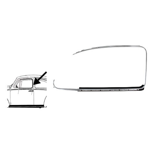  Lèche-vitre extérieur gauche noir pour Volkswagen Coccinelle Berline (08/1964-) - VA131441N 