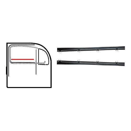 Interior window wipers for Volkswagen Beetle Sedan (09/1952-07/1964), pair