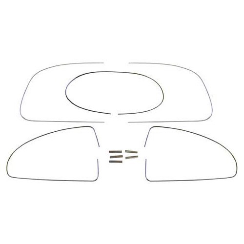 Set of mouldings for aluminium windows for Volkswagen Beetle 53 ->57