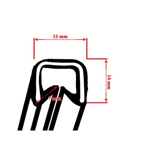 Dichtung / Führung für Fensterheber groß Top-Qualität für Volkswagen Beetle, Kombi  - VA131540