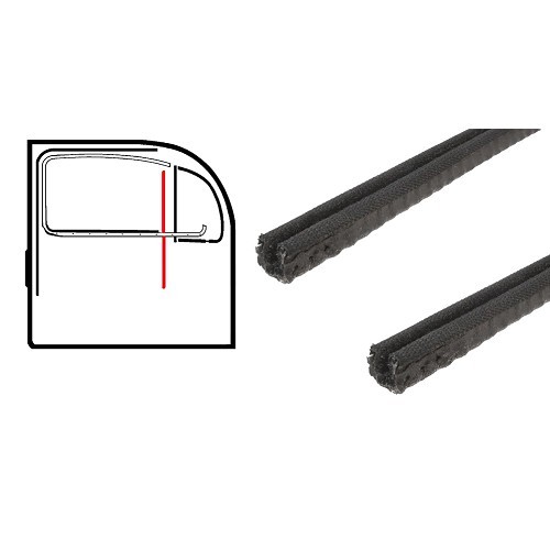  Small window guides for Volkswagen Beetle Sedan (08/1964-12/1977), Combi Bay Window (08/1967-)  - VA131541 