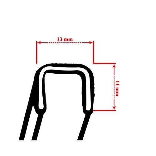 Guides de vitre verticaux petits modèles pour Volkswagen Coccinelle Berline (03/1952-07/1964) & Type 3 (04/1961-07/1965), la paire - VA131543