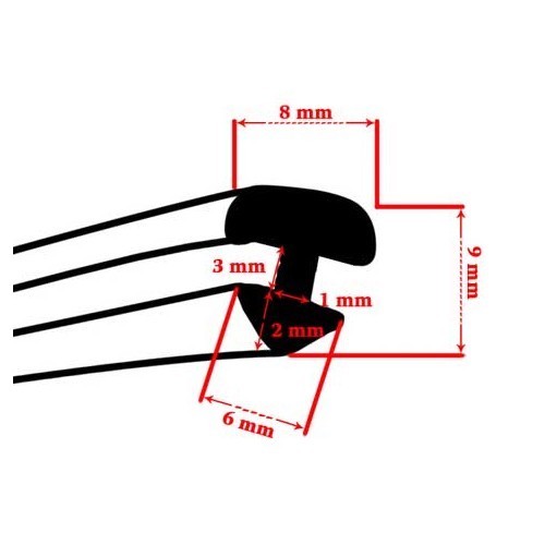 Moulure chromée pour joint de vitre - VA13188