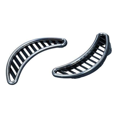  Grilles latérales noir / inox sur carrosserie pour Volkswagen Coccinelle (08/1970-), paire - VA13403 