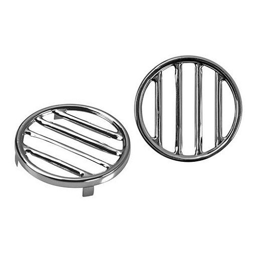  Grilles rondes chromées de klaxon pour Volkswagen Coccinelle Split ->52 - 2 pièces - VA14301 