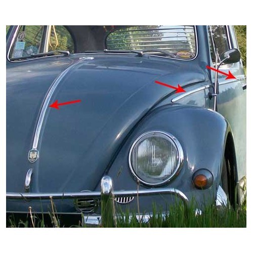  Juego de molduras de carrocería para Volkswagen Beetle Berlina (10/1952-10/1962) - Alu - VA14700-2 