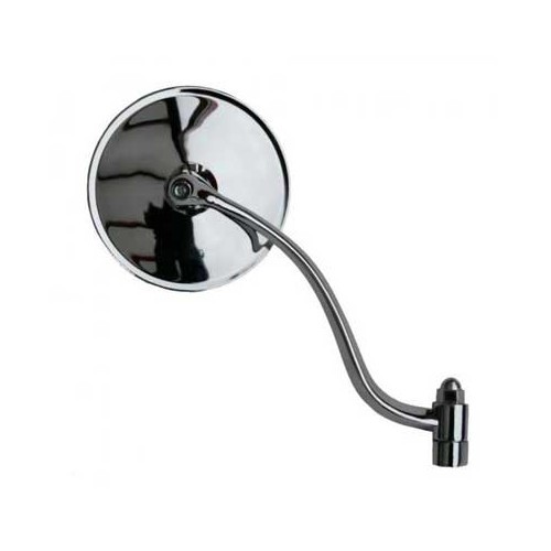 Long chrome round mirror, right, for Volkswagen Beetle (-07/1967)-Superior quality - VA149004