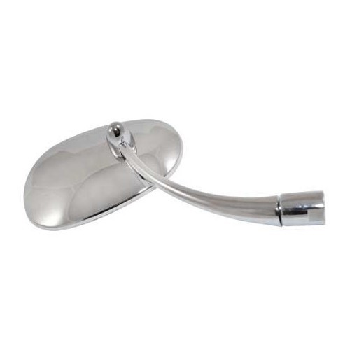 Left-hand chrome-plated oval door mirror for Volkswagen Beetle ->67 - VA15000