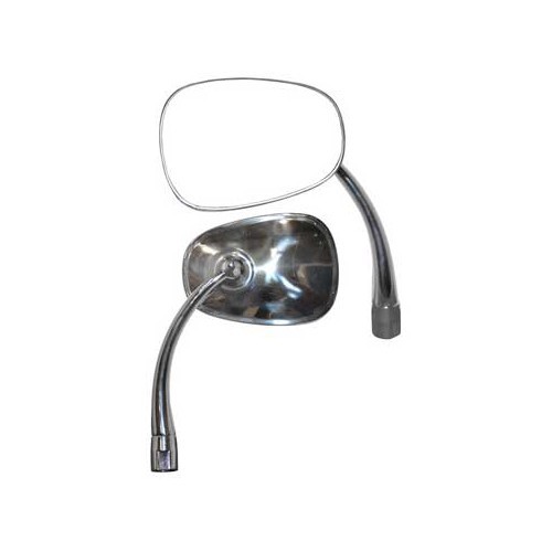  Chrome oblong rearview mirror, left side for Volkswagen Beetle (-07/1967) _ - VA15111 