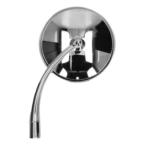 Left-side "right foot" round chrome mirror for Volkswagen Beetle (-07/1967) - VA15114