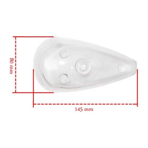 1 white direction indicator light cover glass for Volkswagen Beetle 63 ->74 - VA16102