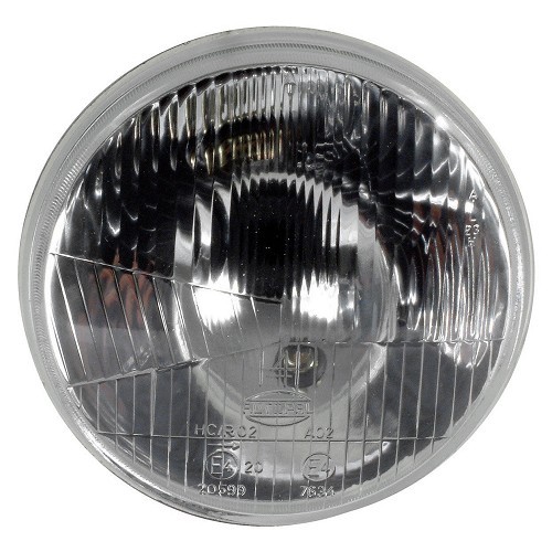  Sealed Beam H4 headlight for VW USA 7" - flat version with pilot - right-hand drive - VA17018-1 